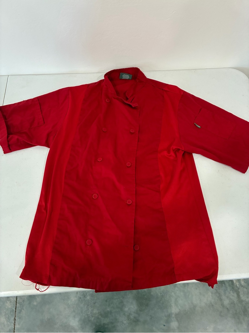 Chef Code Red Chef Coat Jacket Size Small Distressed Work Wear Uniform